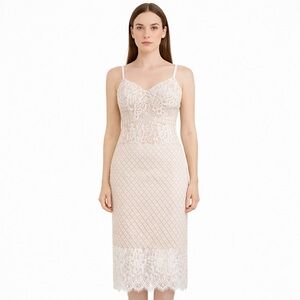 NWT Lulus Ivory Lace Midi Dress